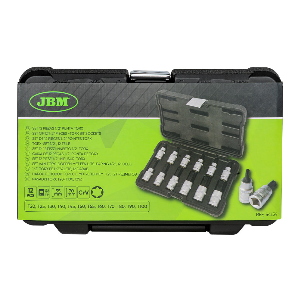 54154 - SET DI 12 PEZZI 1/2" PUNTA TORX