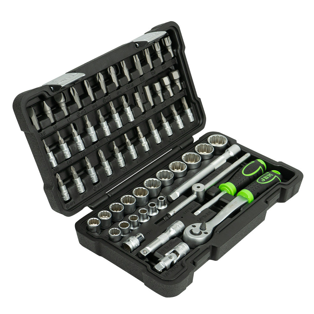 SET DI UTENSILI DA 59 PEZZI CON BUSSOLE A 12 PUNTE DA 3/8" ? FINITURA ZINCATA | 54168