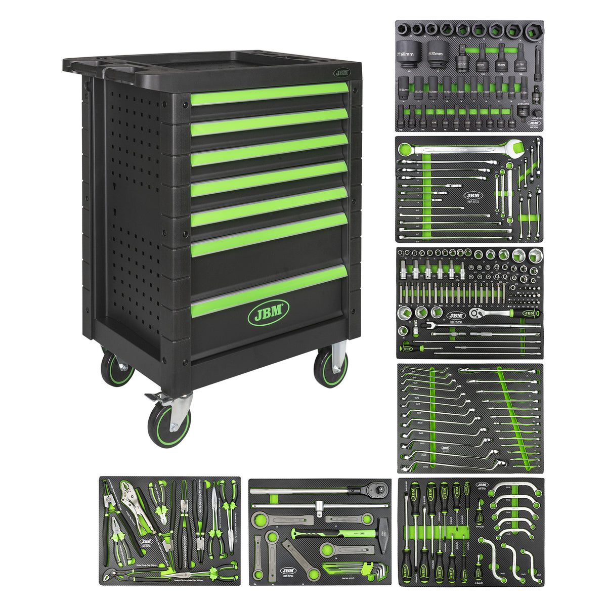 CARRELLO PORTAUTENSILI 7 CASSETTI VERDE SPECIALE PER AUTOCARRI | 54240