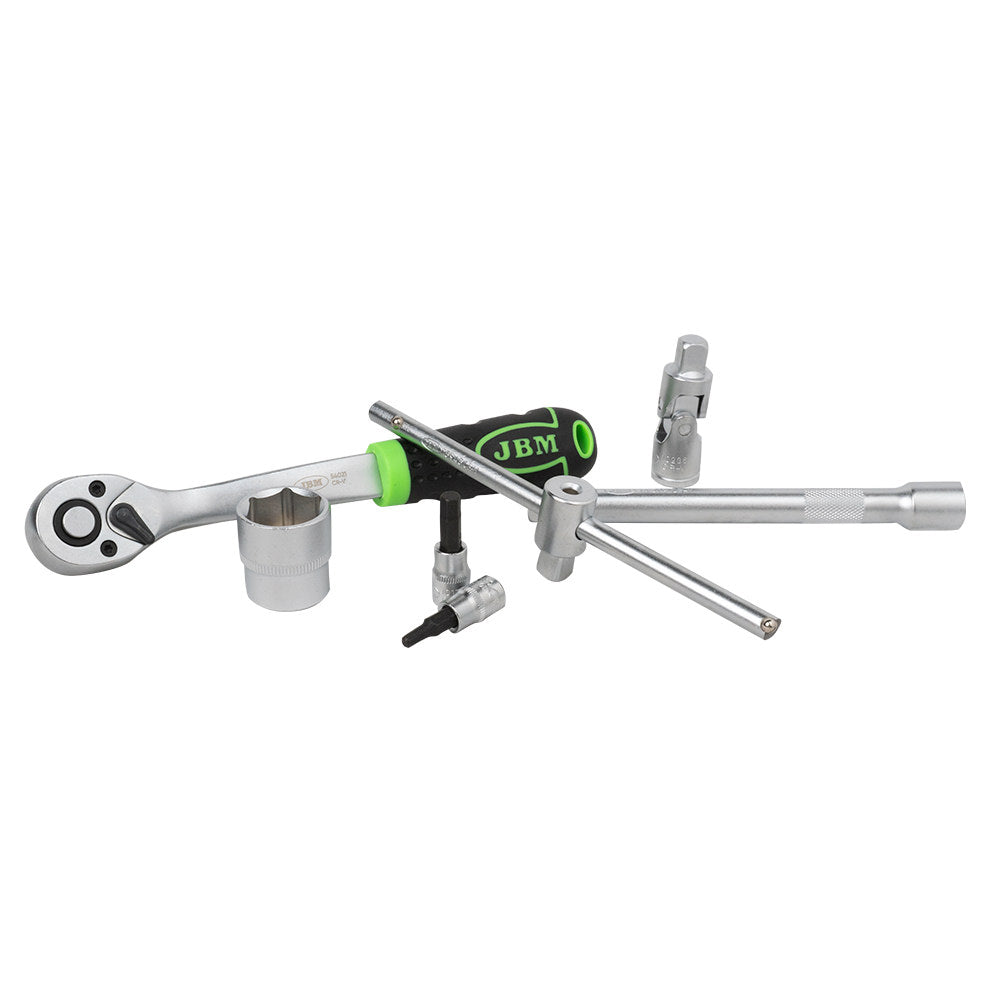 54277-VALIGETTA DI UTENSILI 59 PEZZI CON BUSSOLE 3/8" ESAGONALI SATINATE