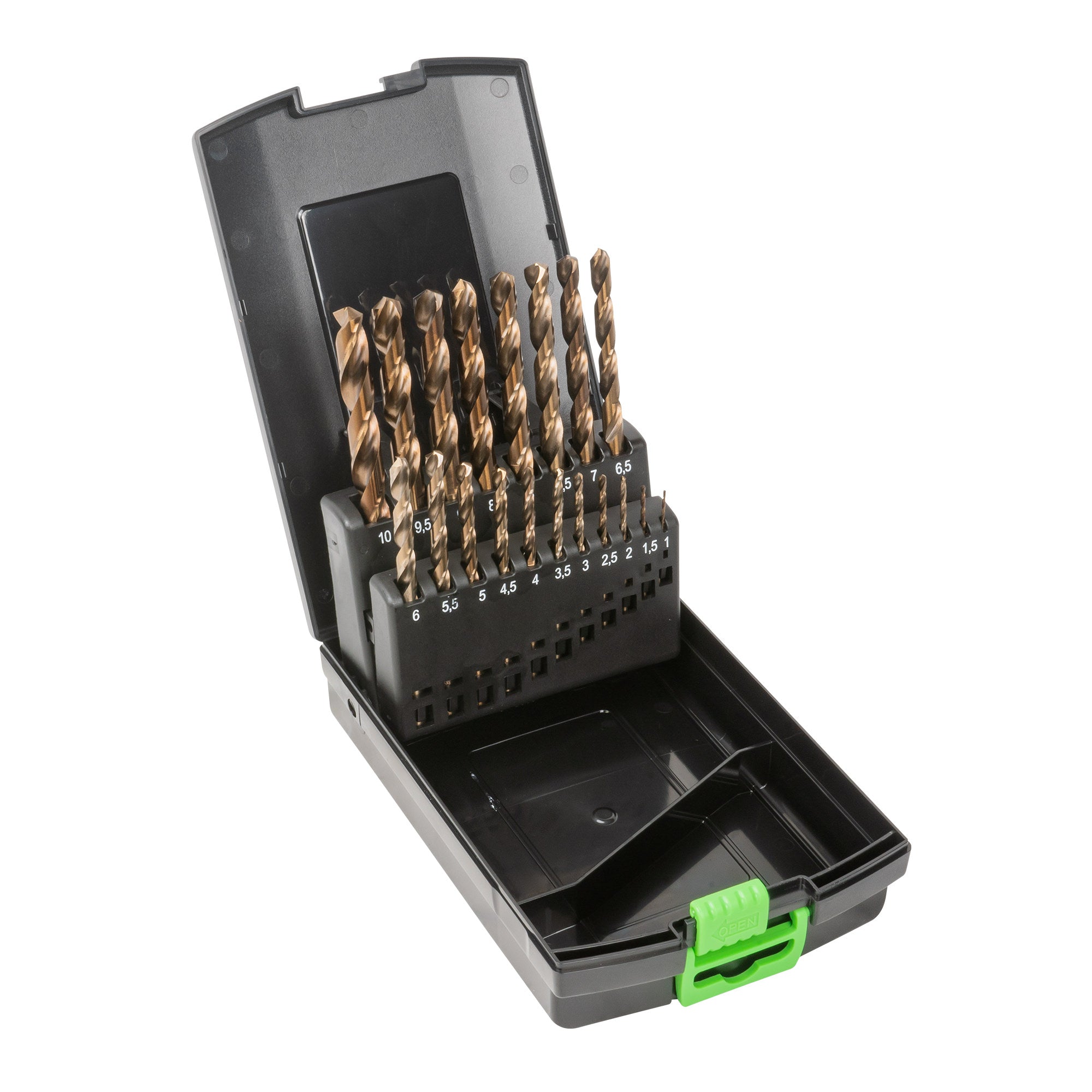 54313 SET DI PUNTE ELICOIDALI AL COBALTO 1-10 MM