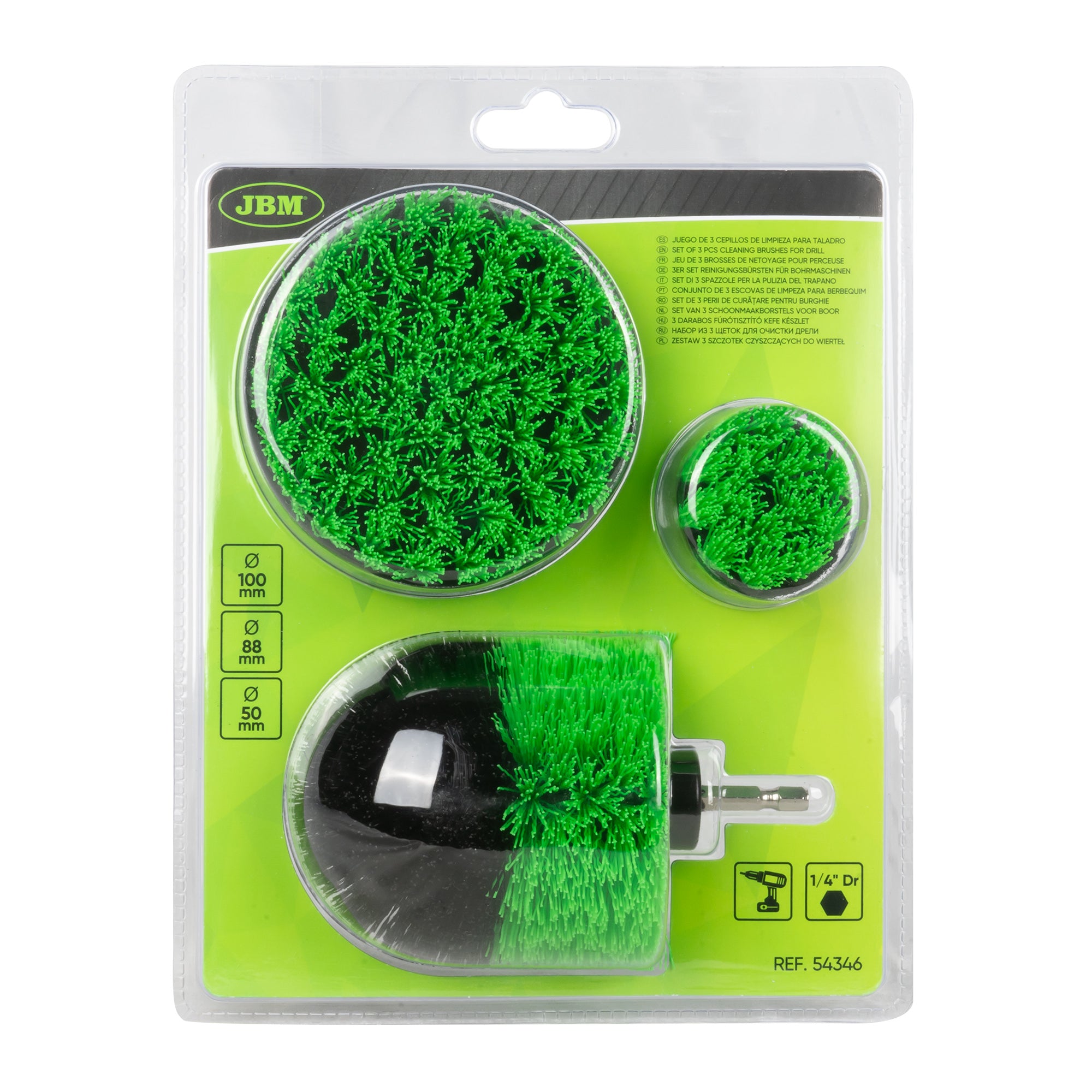 54346 SET DI 3 SPAZZOLE PER LA PULIZIA DEL TRAPANO