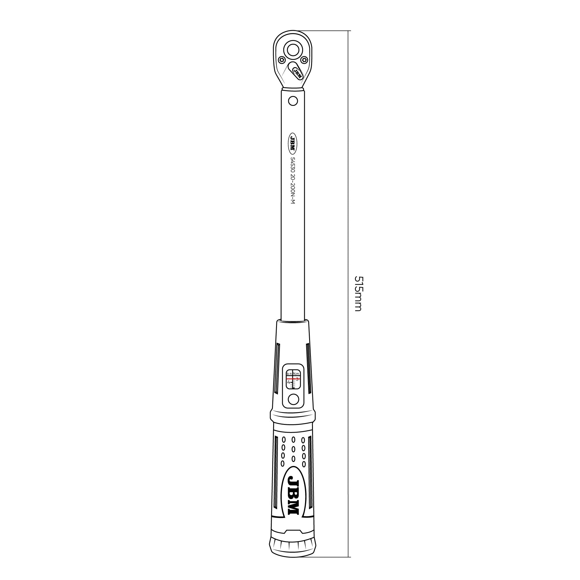 CHIAVE DINAMOMETRICA 1/2" CON FINESTRELLA DI LETTURA (20–200 NM) | 54530 ⭐️ FUORITUTTO ⭐️
