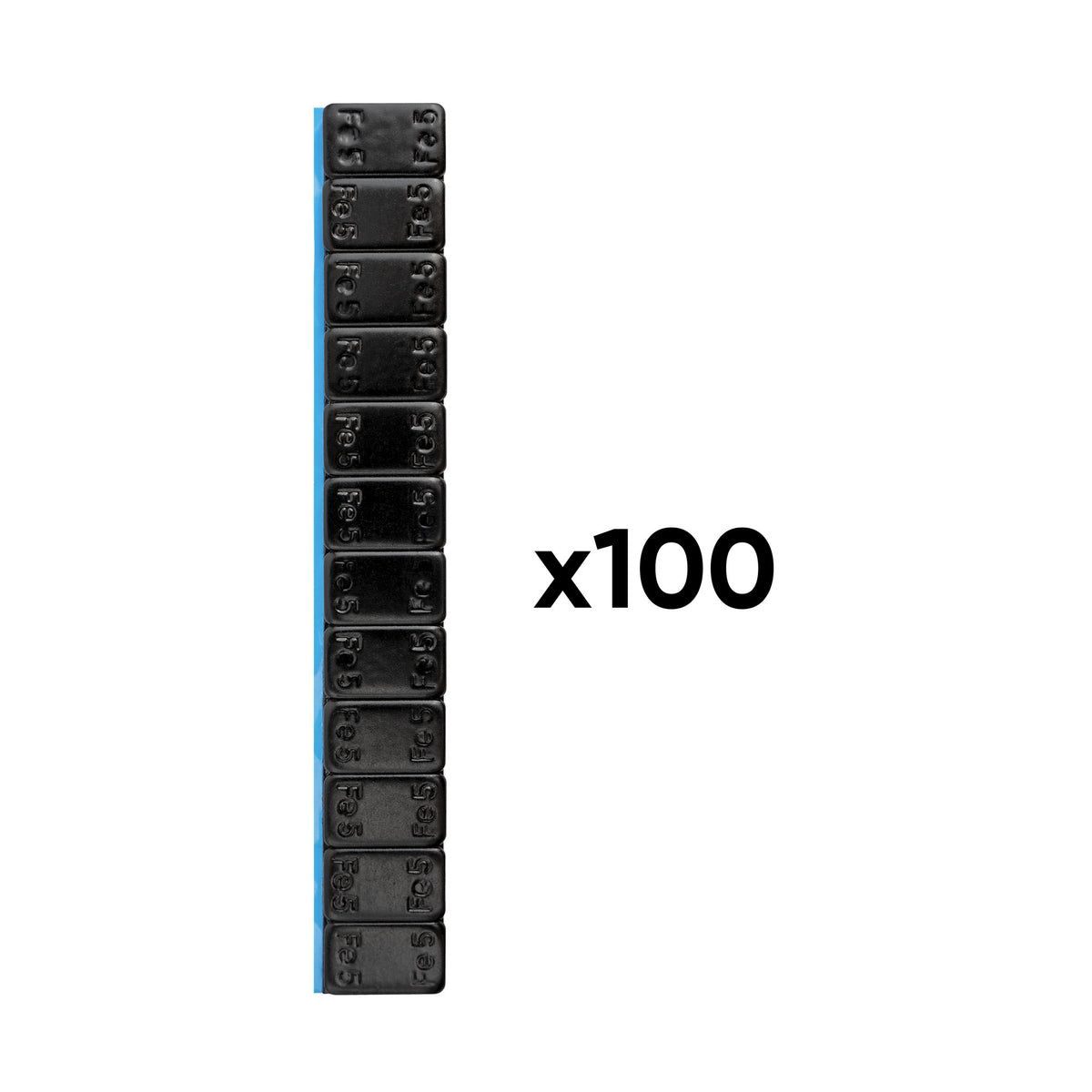 SCATOLA DA 100 CONTRAPPESI ADESIVI IN FERRO - 60 G (12X5 G) - NERO | 54787