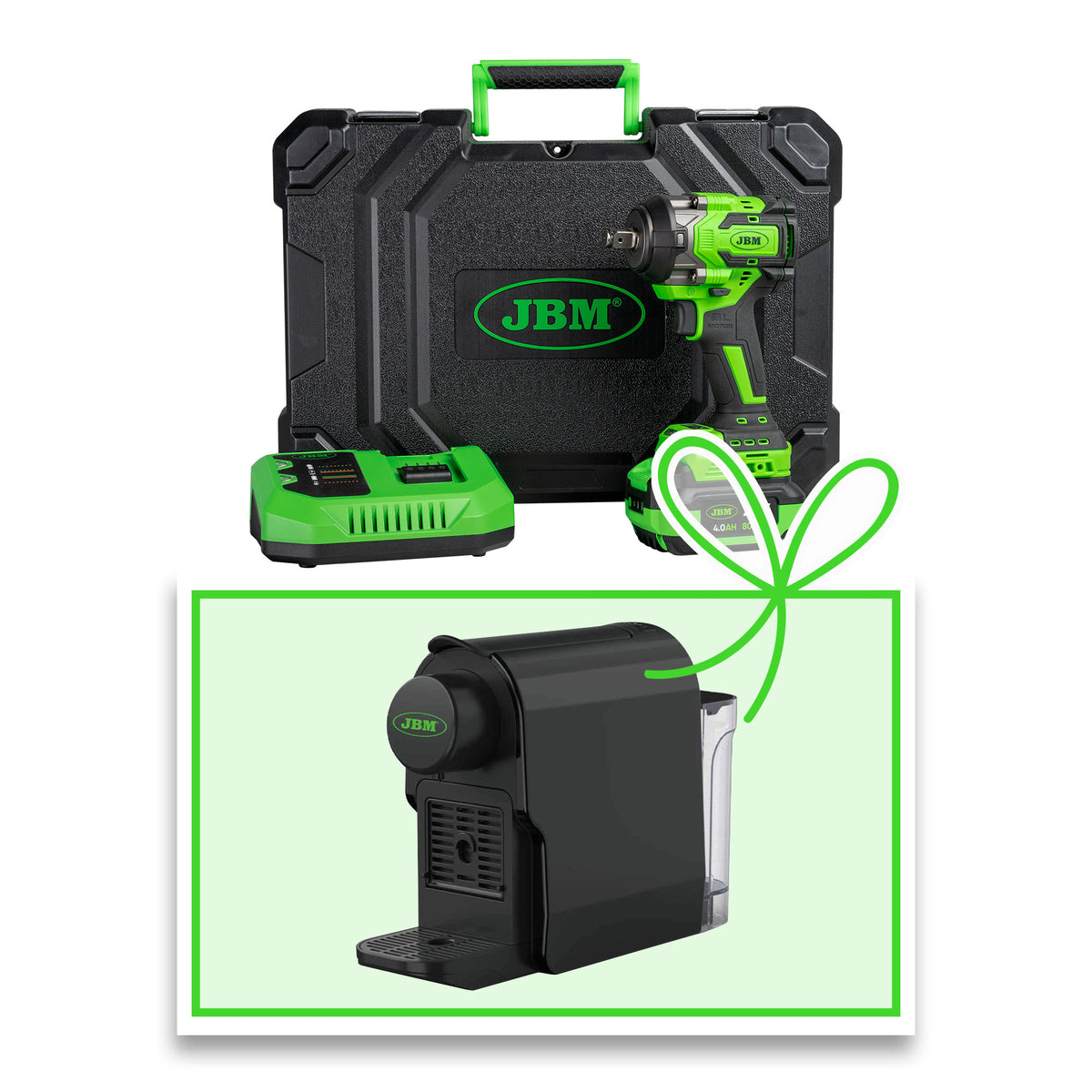 AVVITATORE A IMPULSI BRUSHLESS A BATTERIA 1/2"" 800NM CON VALIGETTA + MACCHINA DA CAFF? | 60046C-E