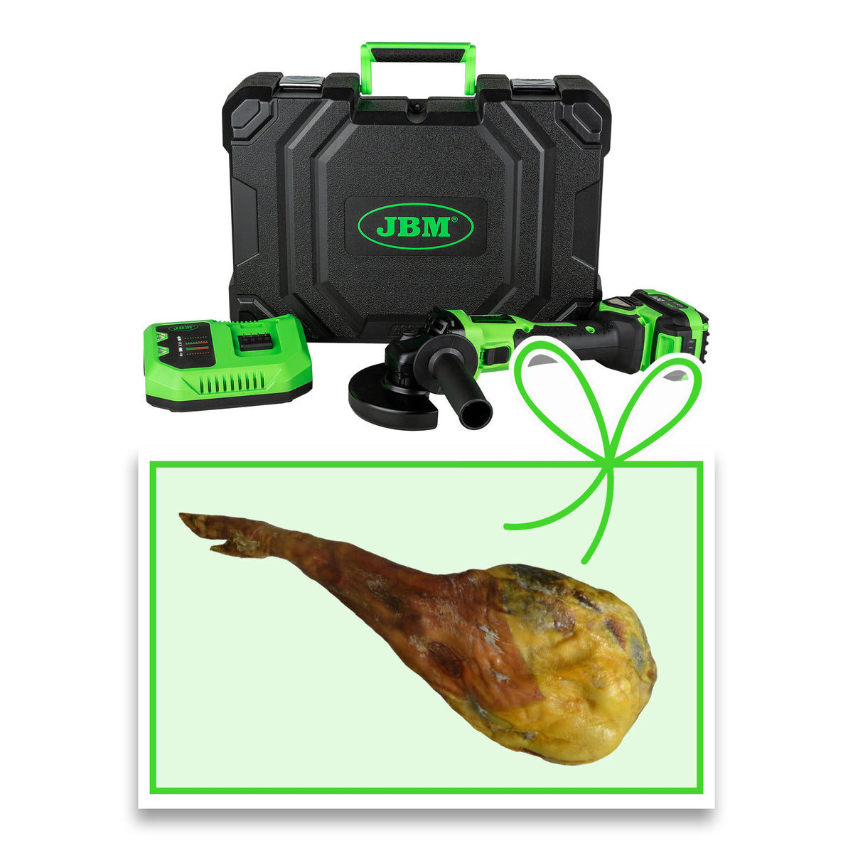SMERIGLIATRICE ANGOLARE BRUSHLESS 125MM CON VALIGETTA + PROSCIUTTO | 60049C-P