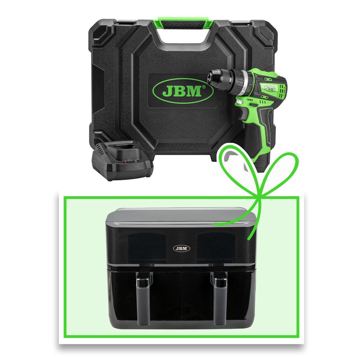 TRAPANO A PERCUSSIONE A BATTERIA 12V CON VALIGETTA + FRIGGITRICE | 60058C-F