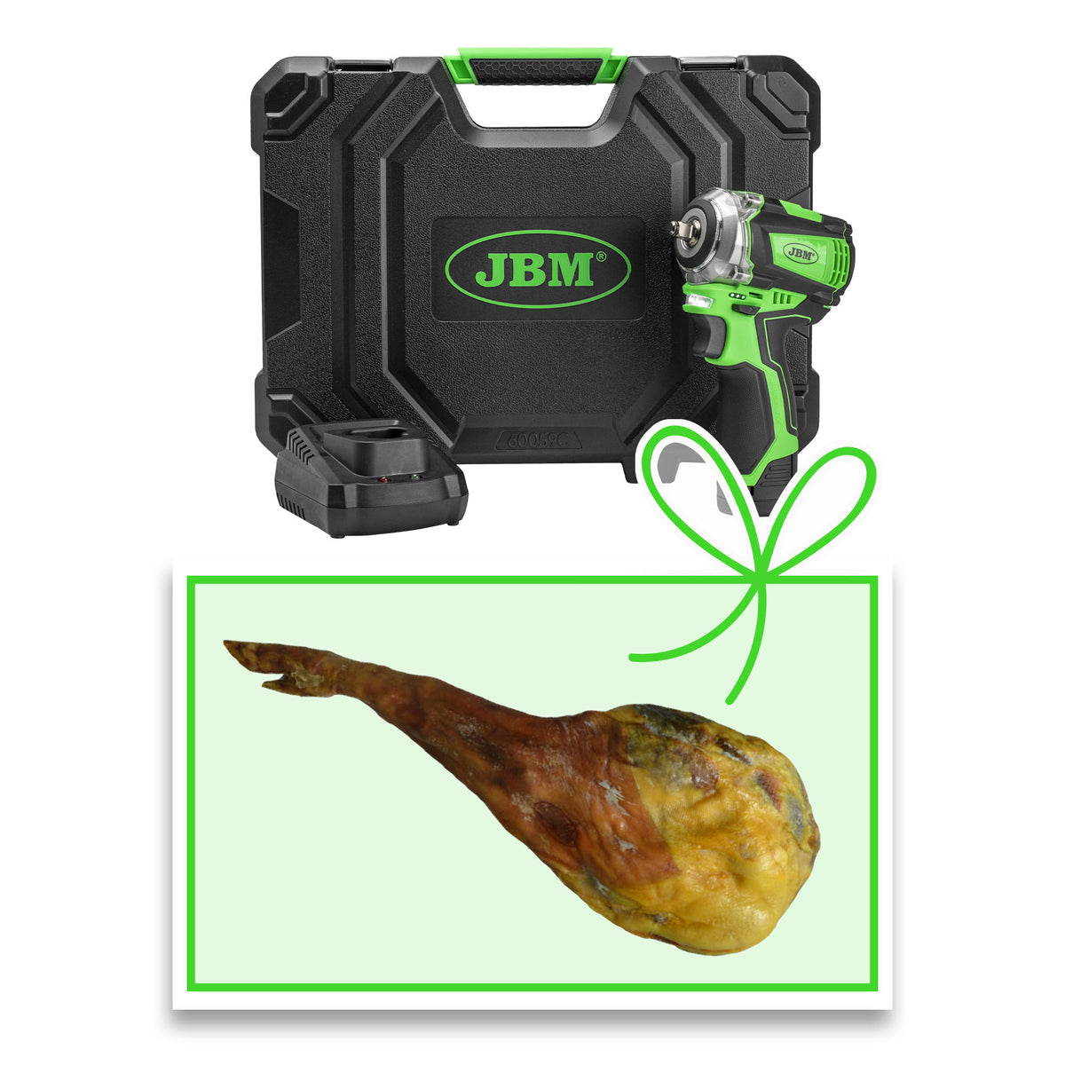 AVVITATORE A IMPULSI BRUSHLESS A BATTERIA 3/8"" 250NM CON VALIGETTA + PROSCIUTTO | 60059C-P