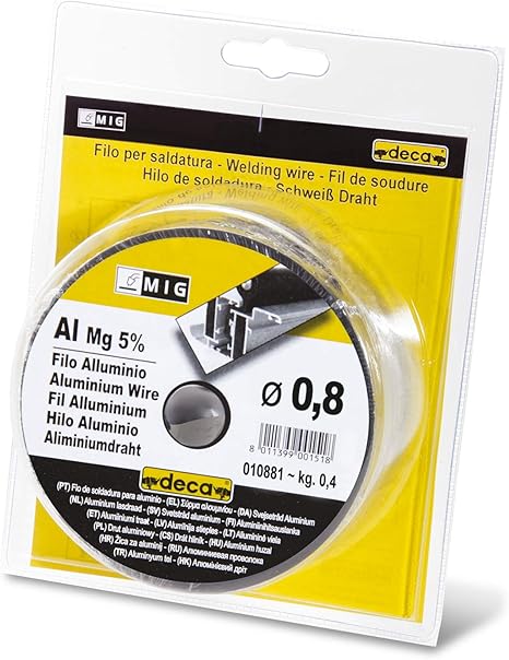 Bobina deca filo alluminio/magnesio Ø0,8mm (D100mm-0,4kg) 010881
