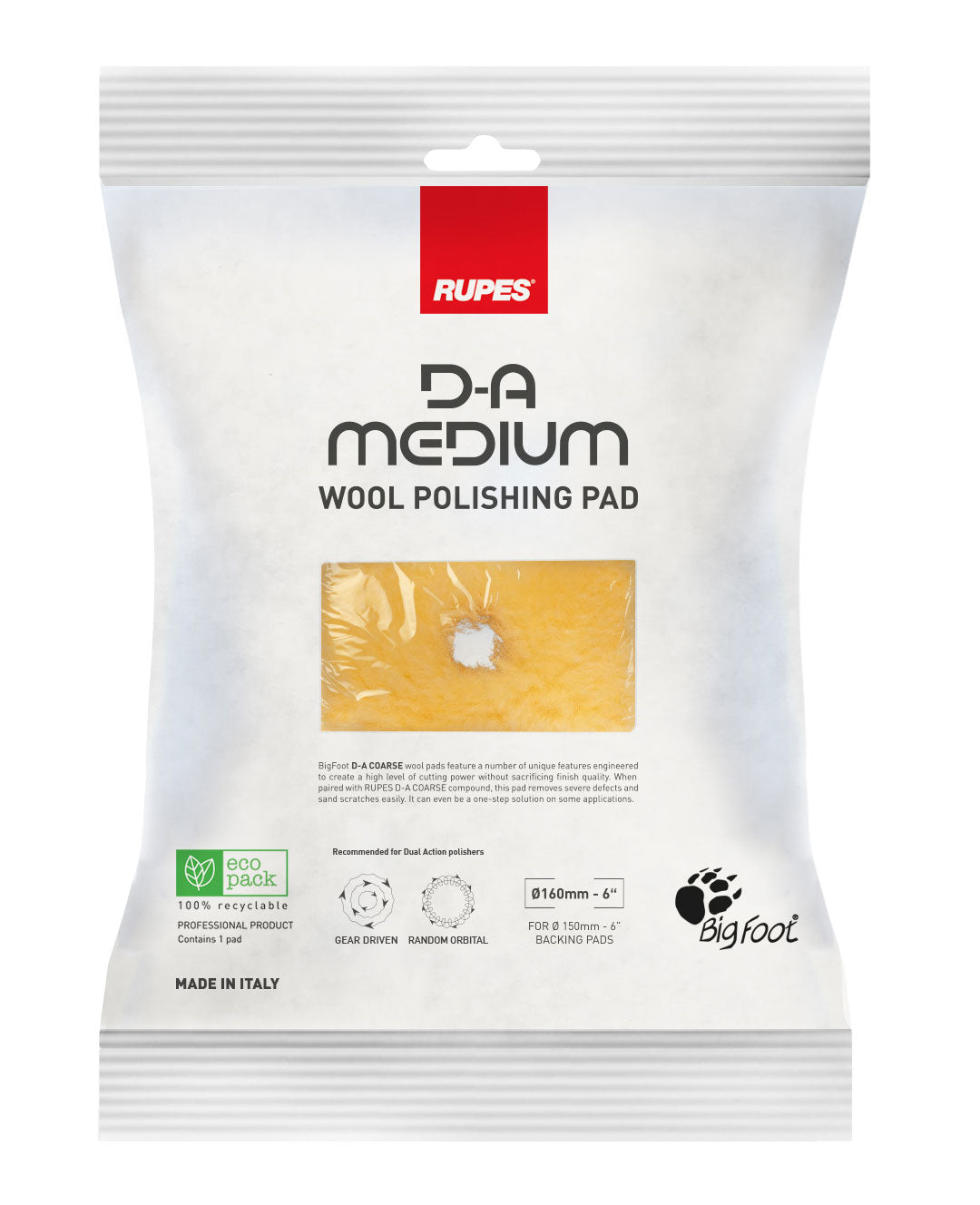 9.NW160M Tampone di Lucidatura in Lana D-A MEDIUM