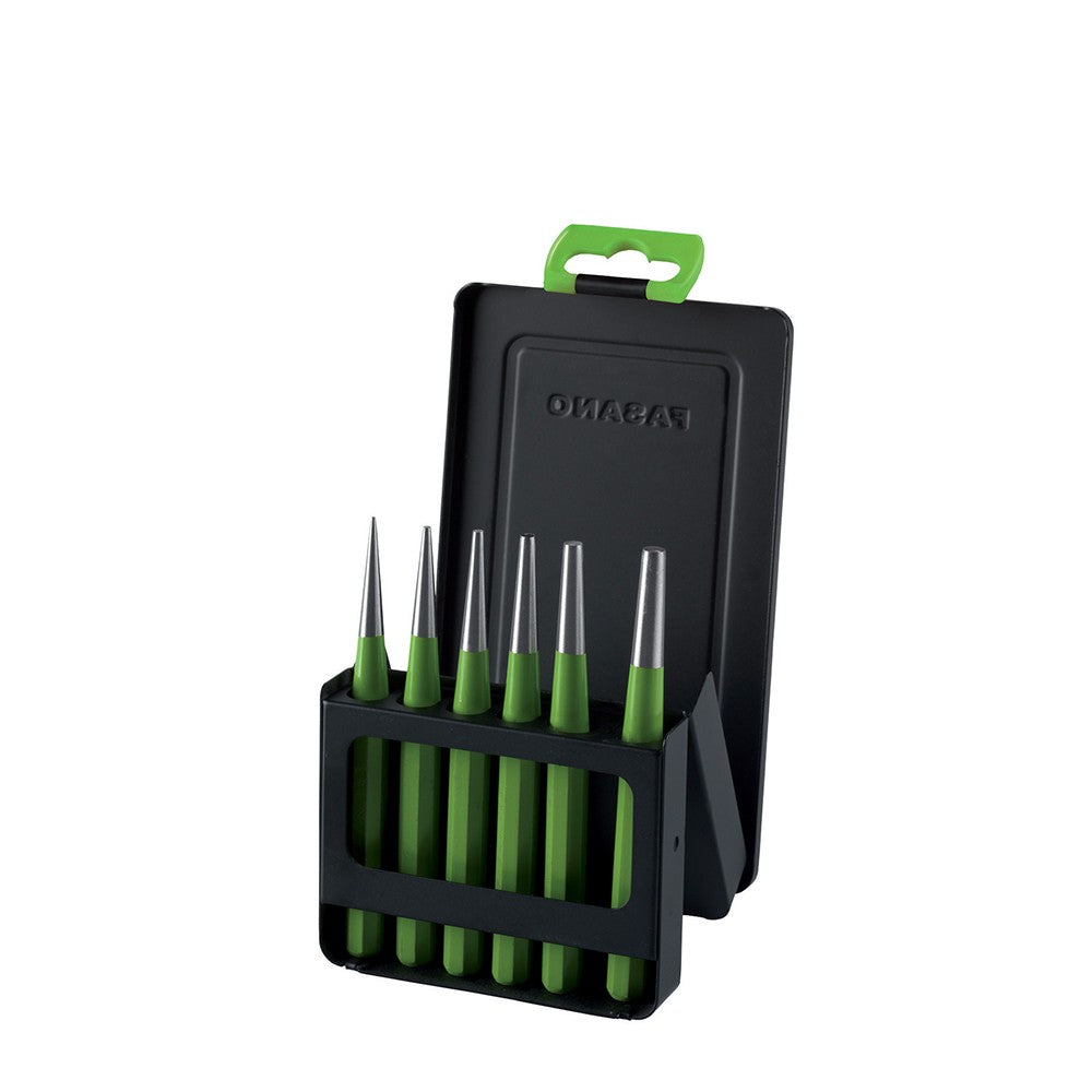 Fg 128P/S6 SET 6 PUNZONI CON SUPPORTO IN ACCIAIO-FG