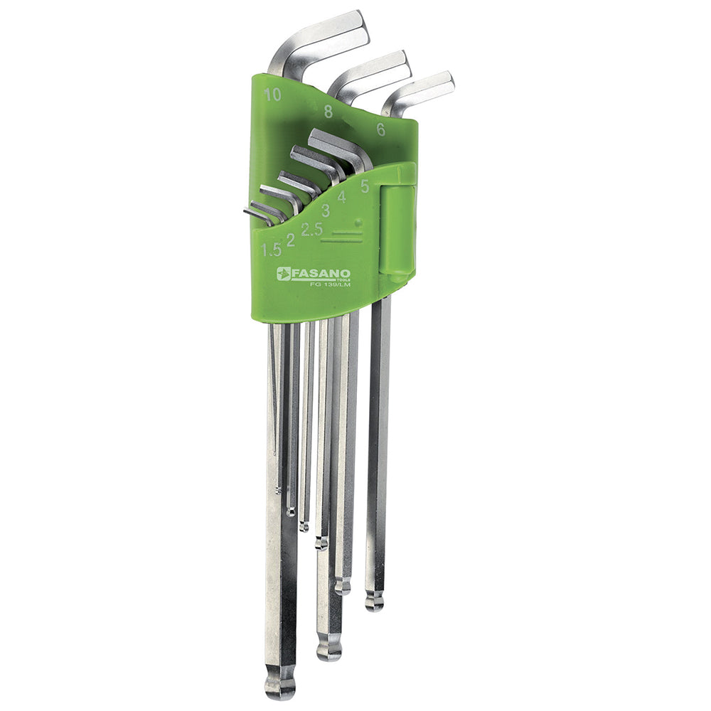 Set chiavi maschio esagonali piegate, con lato extra corto | FG 139/S9