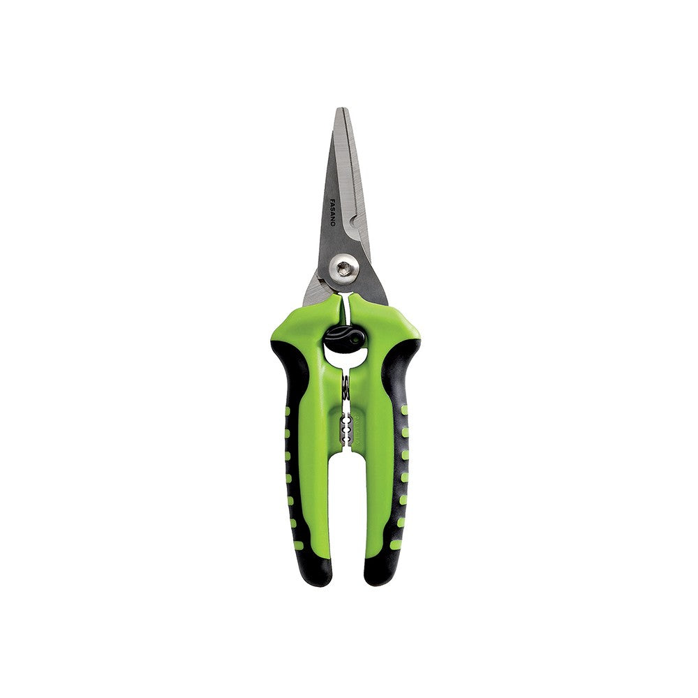 FG 49/MU FORBICE MULTIUSO CON GOLA SPELLAFILI E LAME IN ACICAIO INOX ZIGRINATE