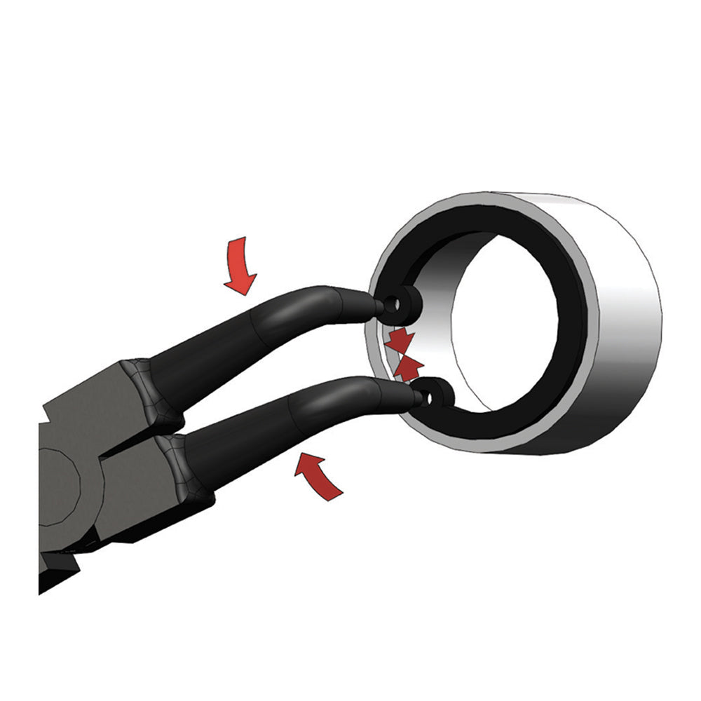 Pinze a becchi curvi 90° per anelli elastici interni | FG 54/180