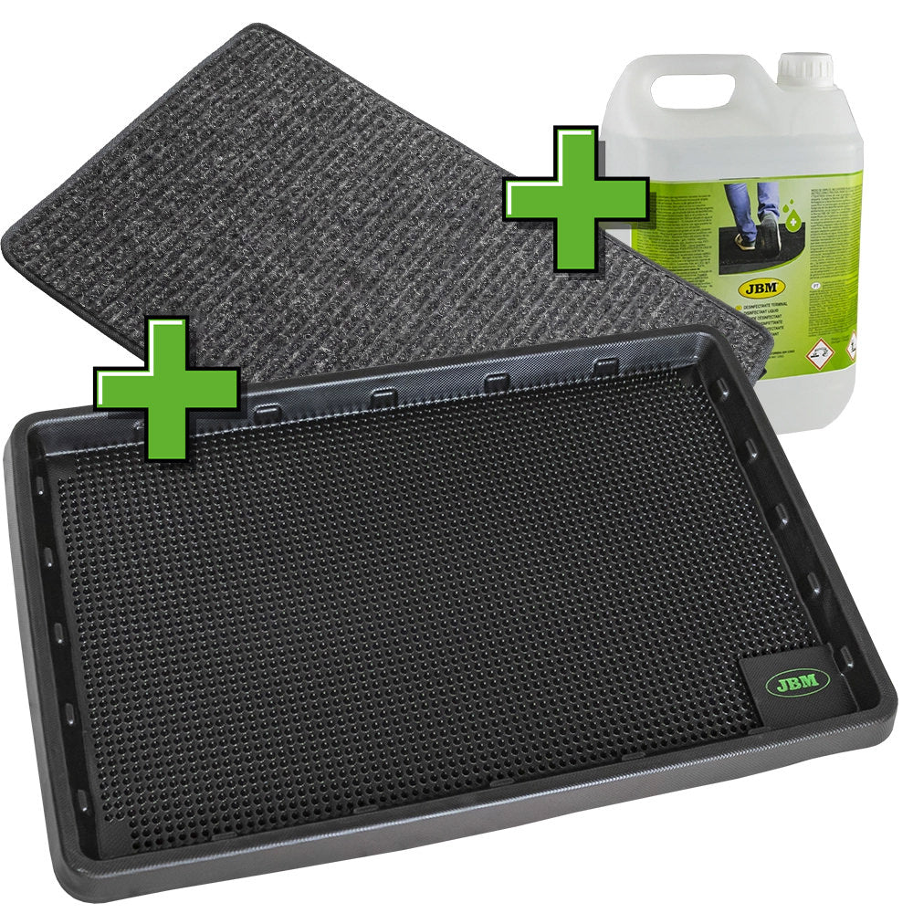 PROMO TAPPETO CON CONTENITORE PER DISINFETTANTE + TAPPETO ASCIUGA + LIQUIDO | SERIE316