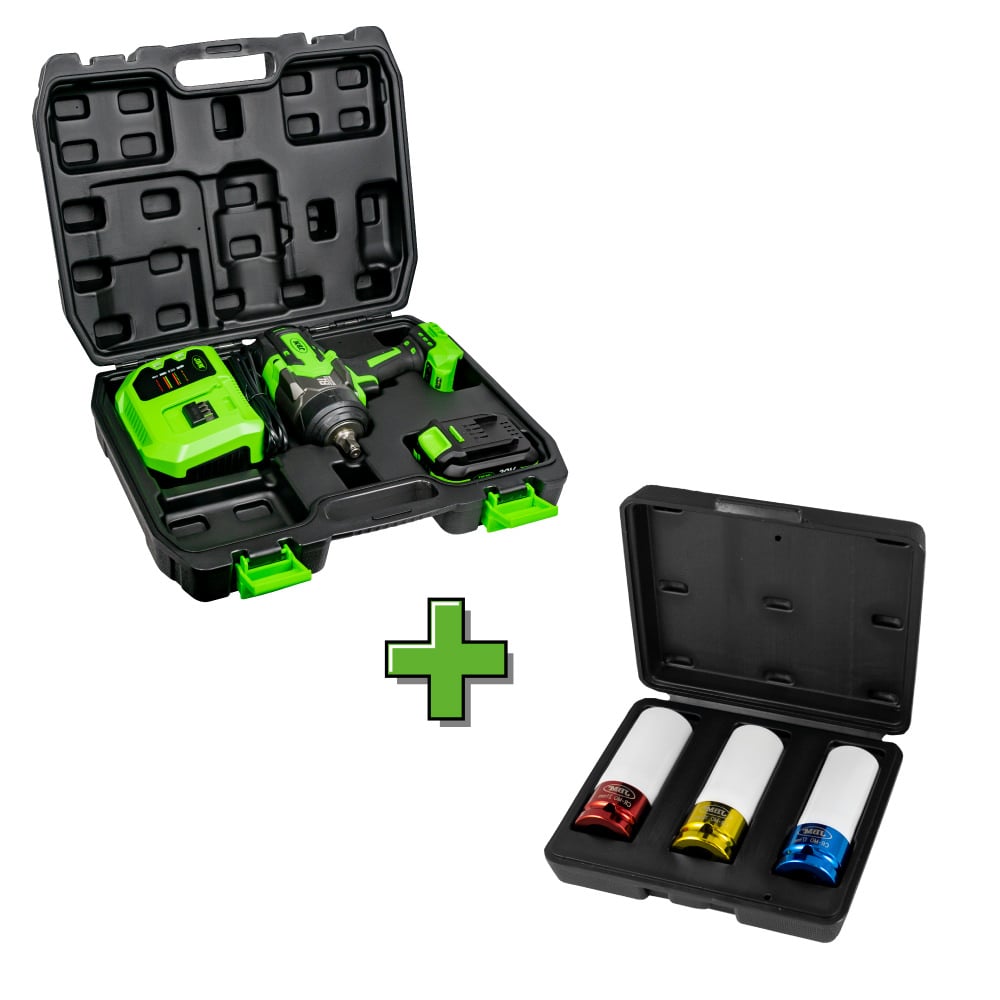PISTOLA AD IMPATTO A BATTERIA DA 1/2" CON CUSTODIA + 51336 | SERIE424
