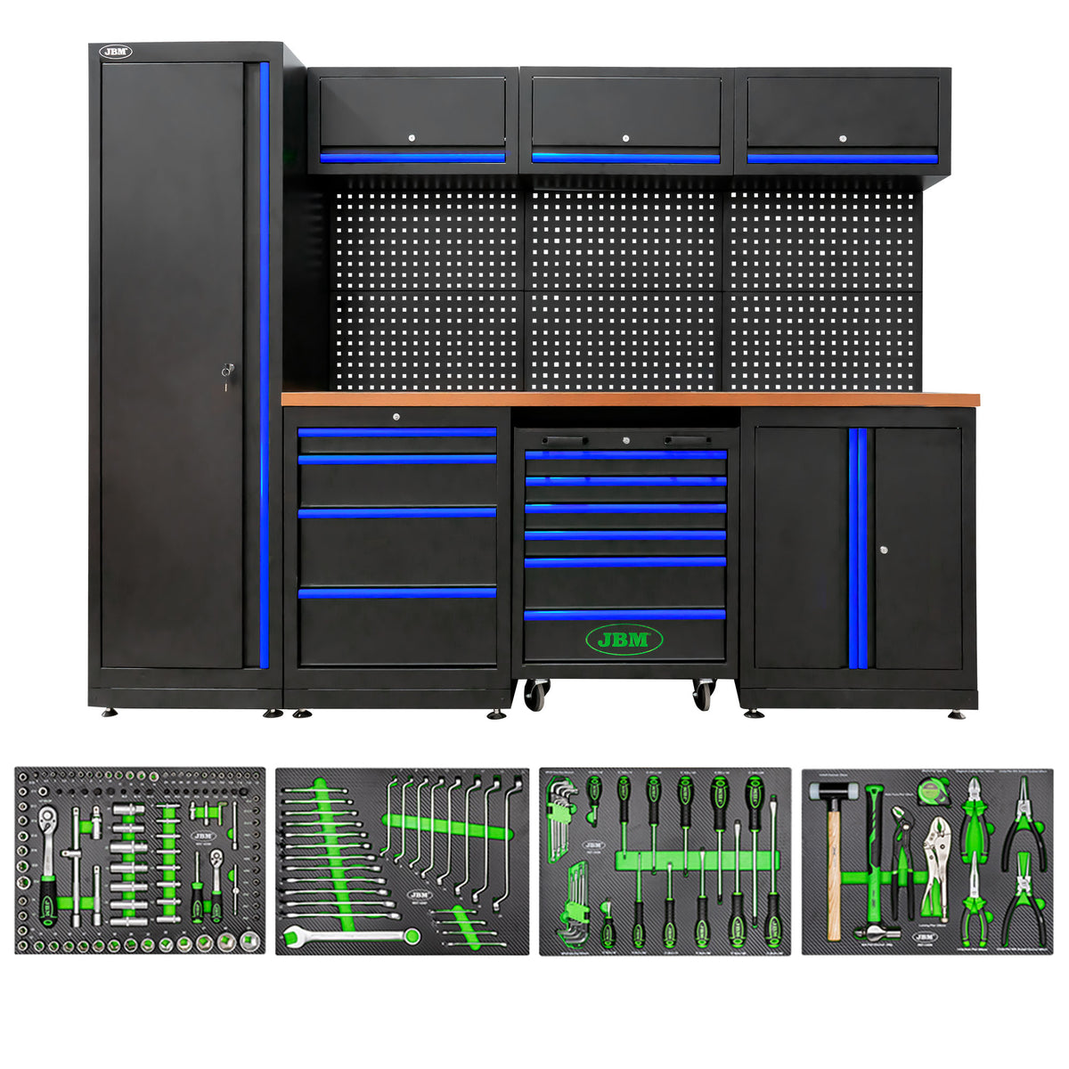 SET DI MOBILI COMPONIBILI PER OFFICINA (18 PEZZI) - BLU | SERIE446B