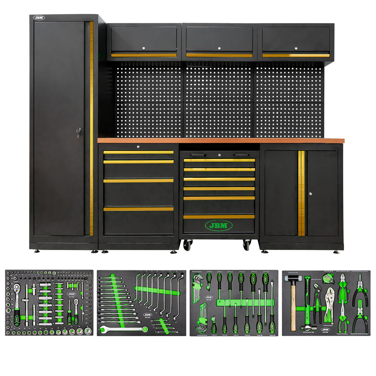 SET DI MOBILI COMPONIBILI PER OFFICINA (18 PEZZI) - ORO | SERIE446G