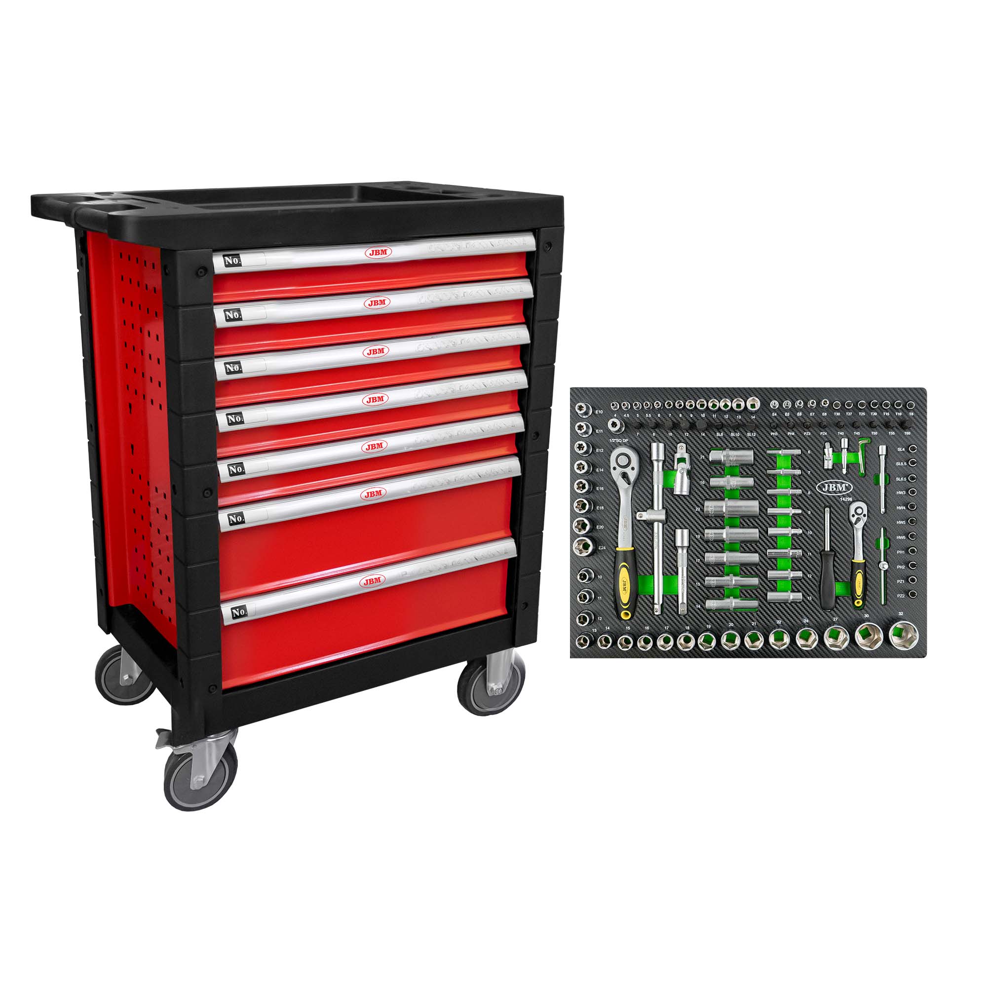 CARRELLO A 7 CASSETTI + MODULO 108 PEZZI