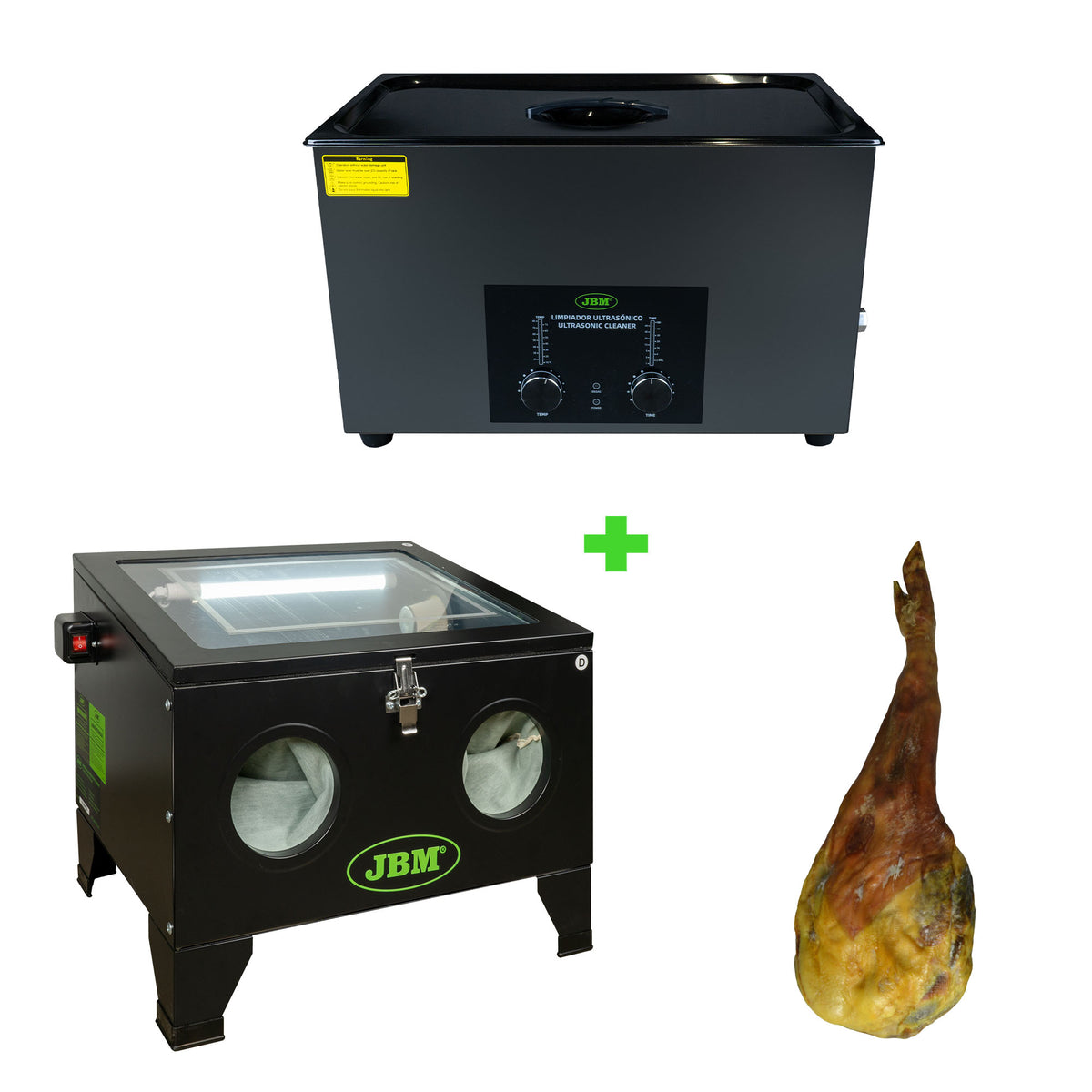 PULITORE AD ULTRASUONI 30L + SABBIATRICE 90L + PROSCIUTTO | SERIE491P