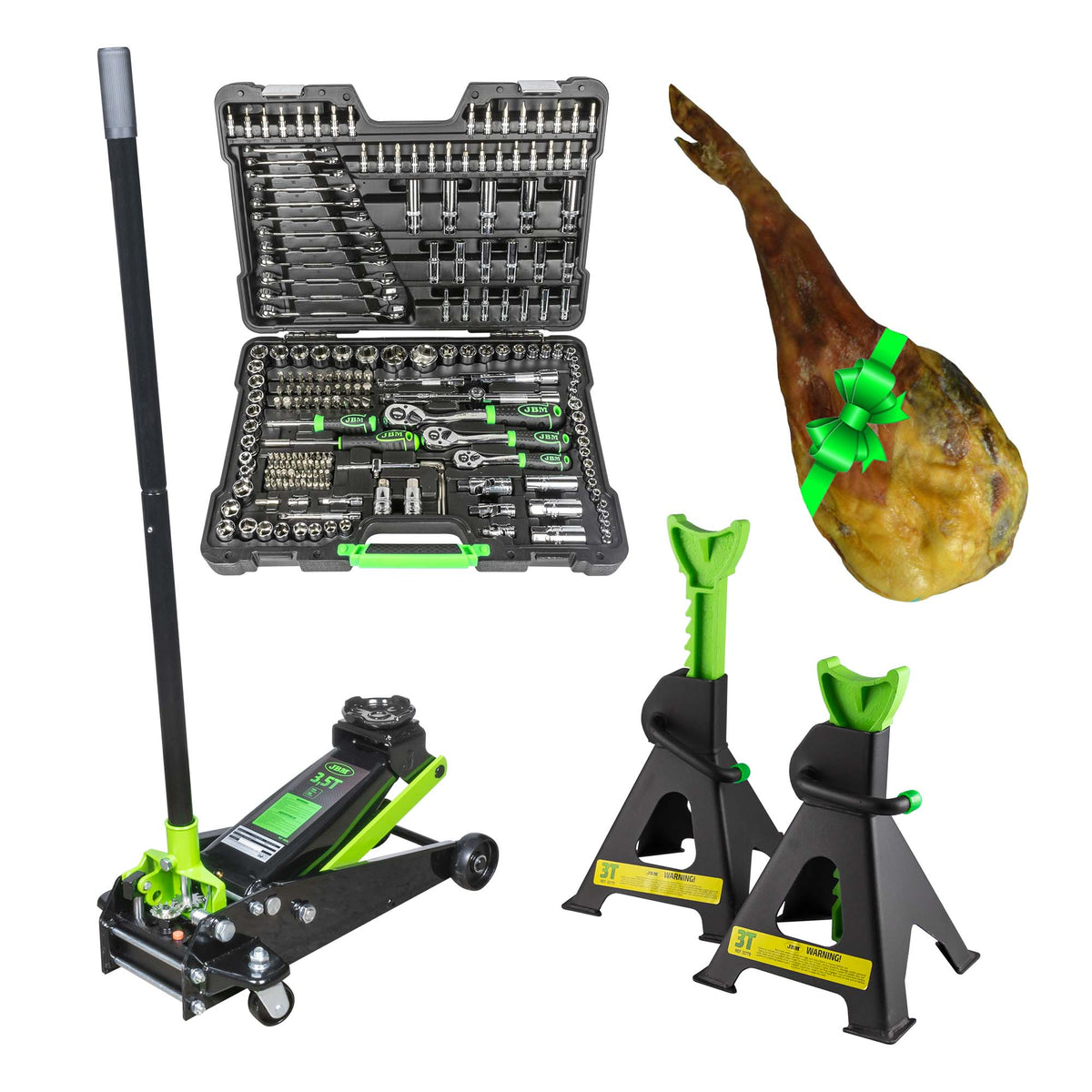 54045 216-PIECE TOOL KIT + 50818 3.5T TROLLEY JACK + 53779 | SERIES533