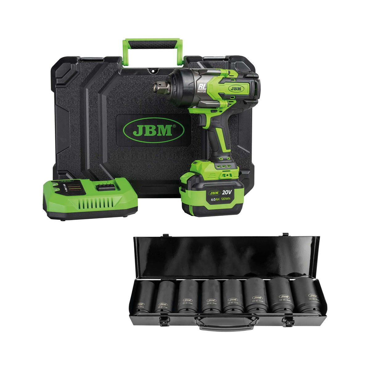 60048C CHIAVE A IMPATTO 3/4" 1300NM BRUSHLESS + 52347 SET DI 8 BUSSOLE PNEUMATICHE ESAGONALI 3/4? | SERIE556