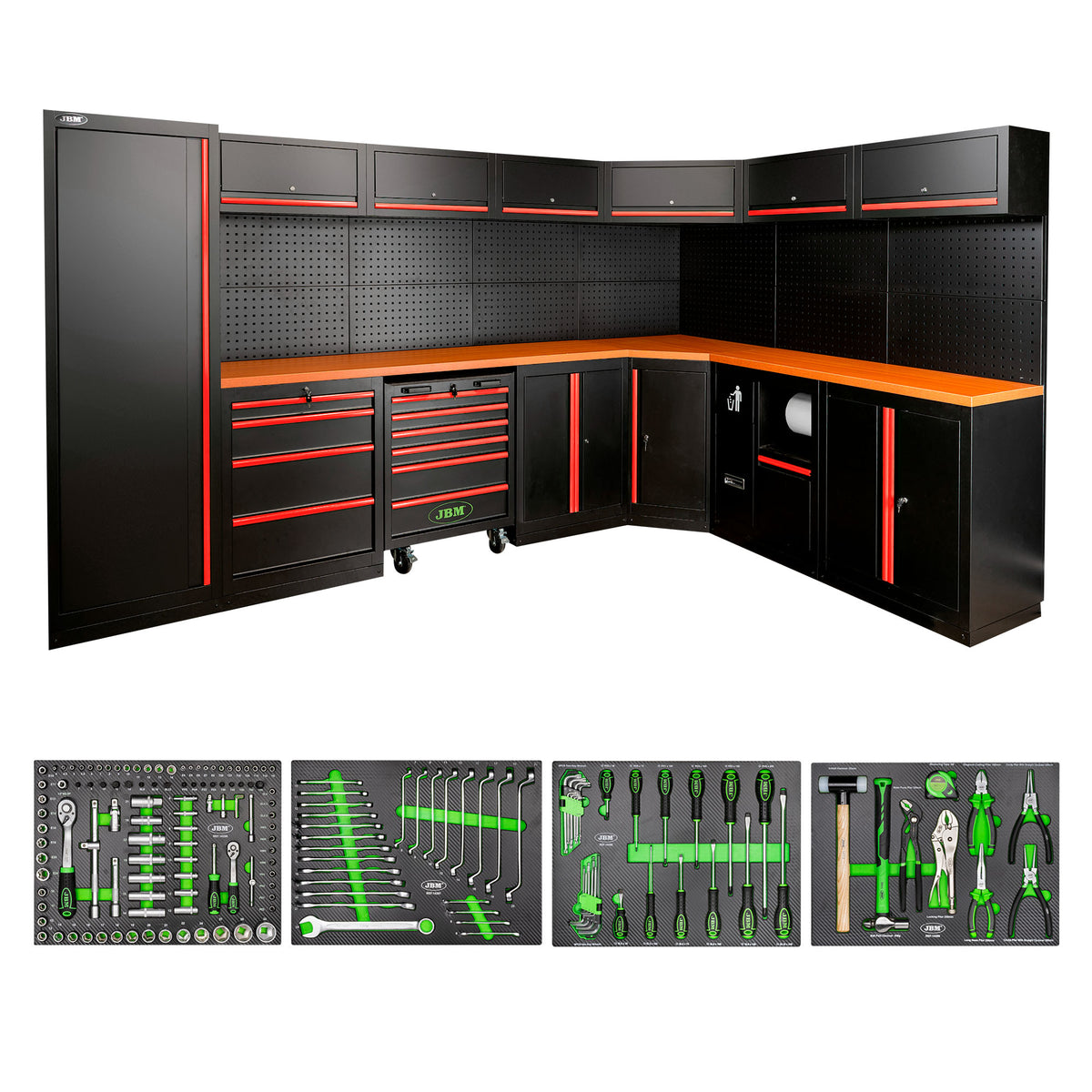 SET DI MOBILI MODULARI (43 PEZZI) - ROSSO | SERIE565R