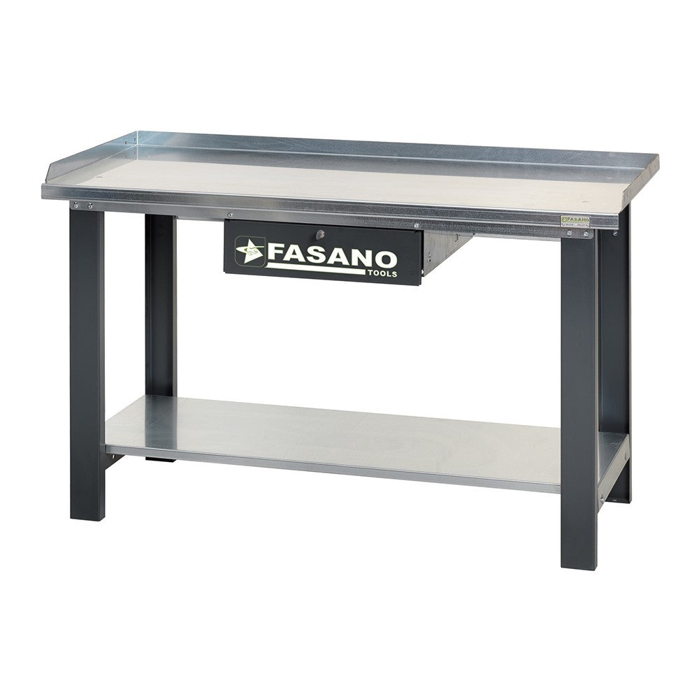 FG 129/D1.5 BANCO DA LAVORO CON RIPIANO IN ACCIAIO E CASSETTO -1.5M