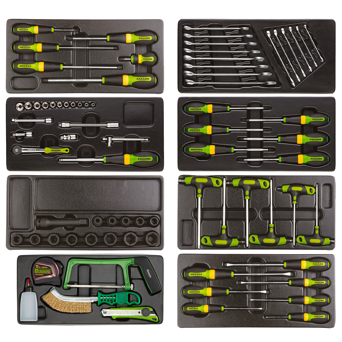 CARRELLO FASANO NERO con 151 UTENSILI | 6 CASSETTI | FG 101D/6G