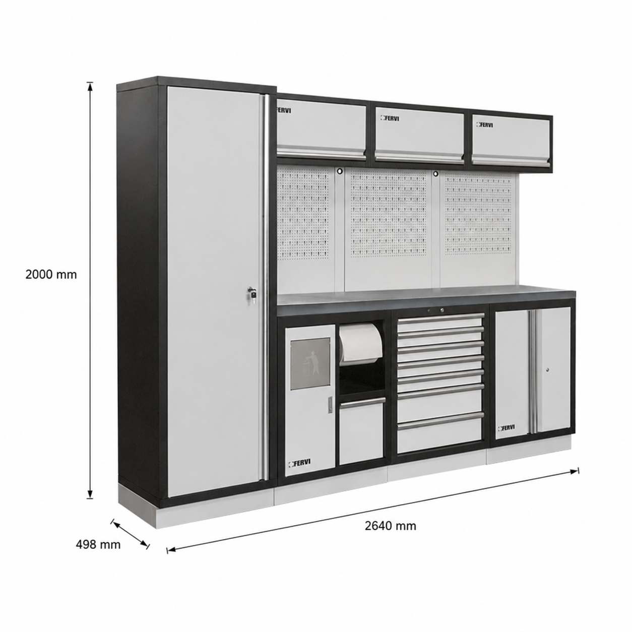 ARREDAMENTO MODULARE PER OFFICINA FERVI 290 UTENSILI INCLUSI | A008G
