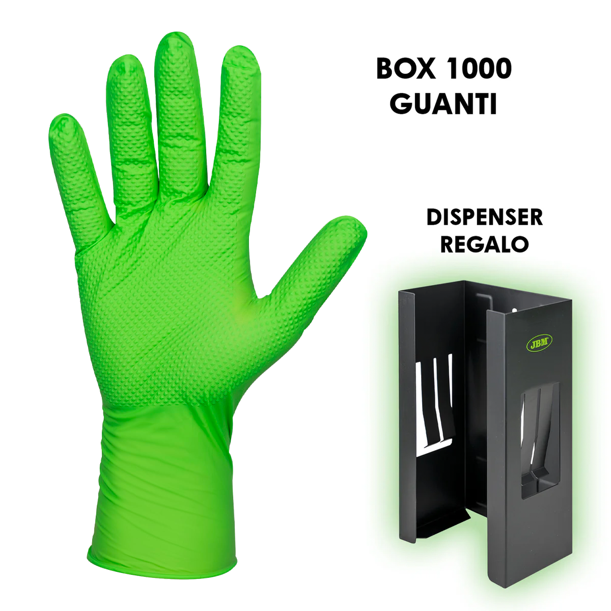 PROMO BOX 1000 GUANTI NITRILE DIAMANTATI | DISPENSER 54758 REGALO
