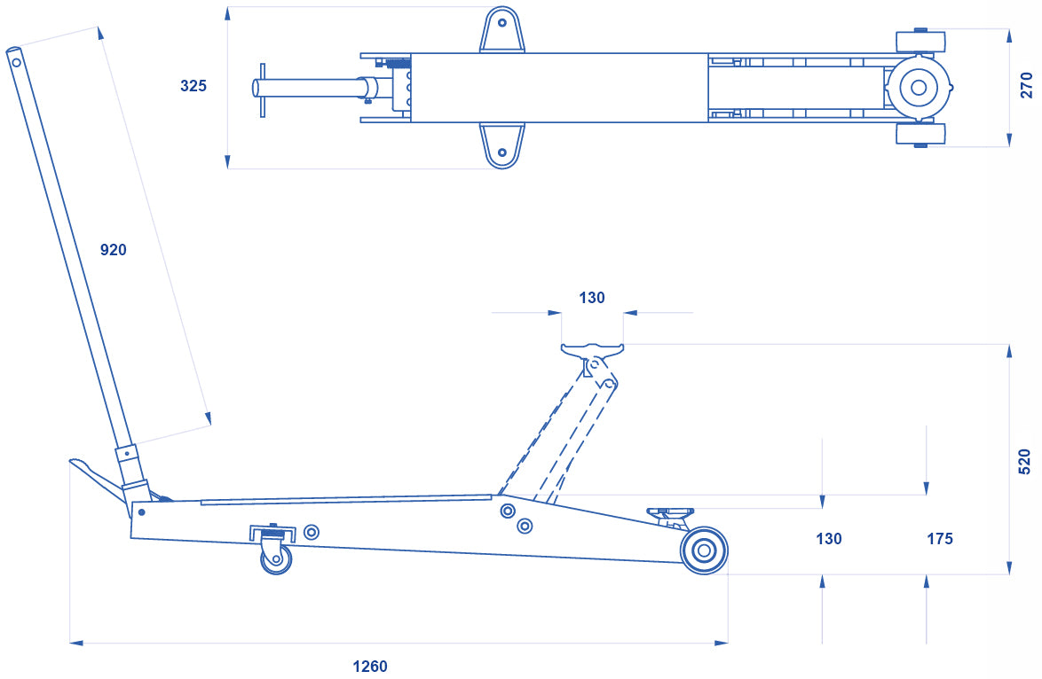 114 Sollevatore idraulico a carrello OMCN 114 alzata 520mm portata 2000 Kg