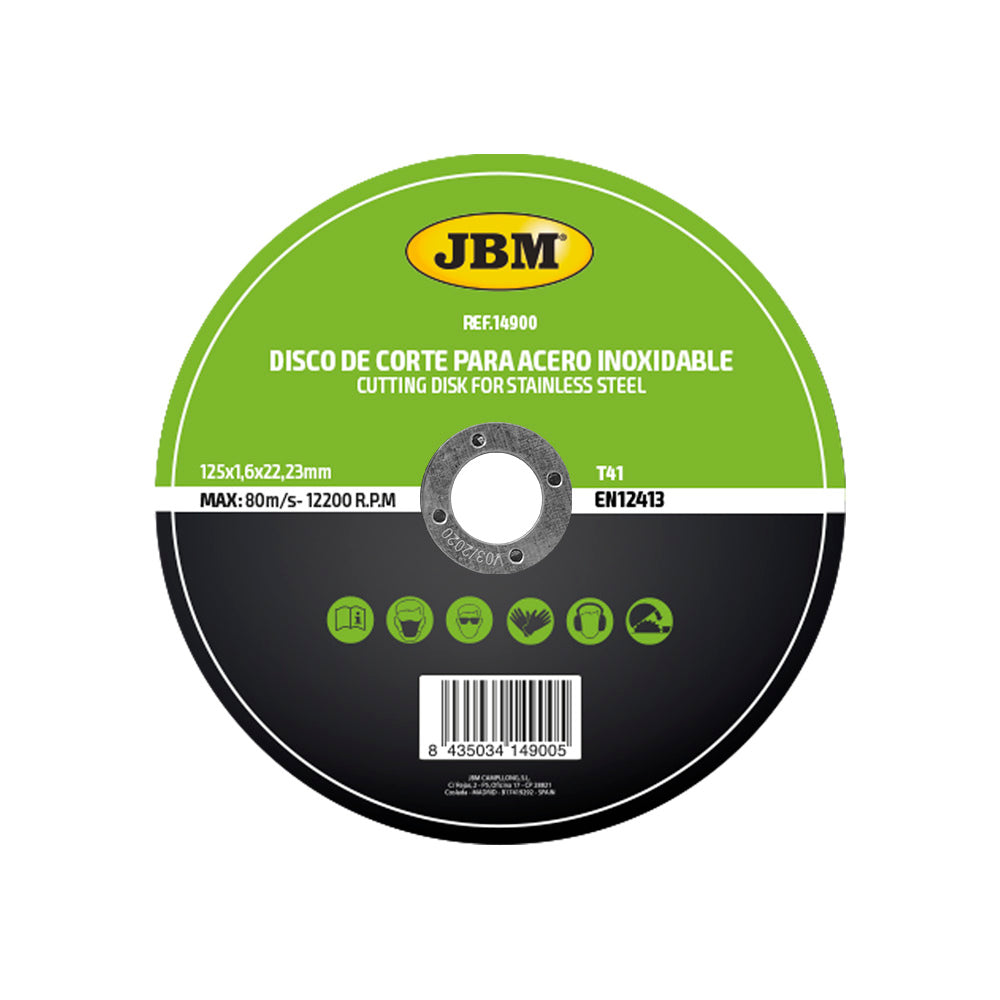 T41 DISCO TRONCATORE PER ACCIAIO INOX, 125 X 1.6MM | 14900