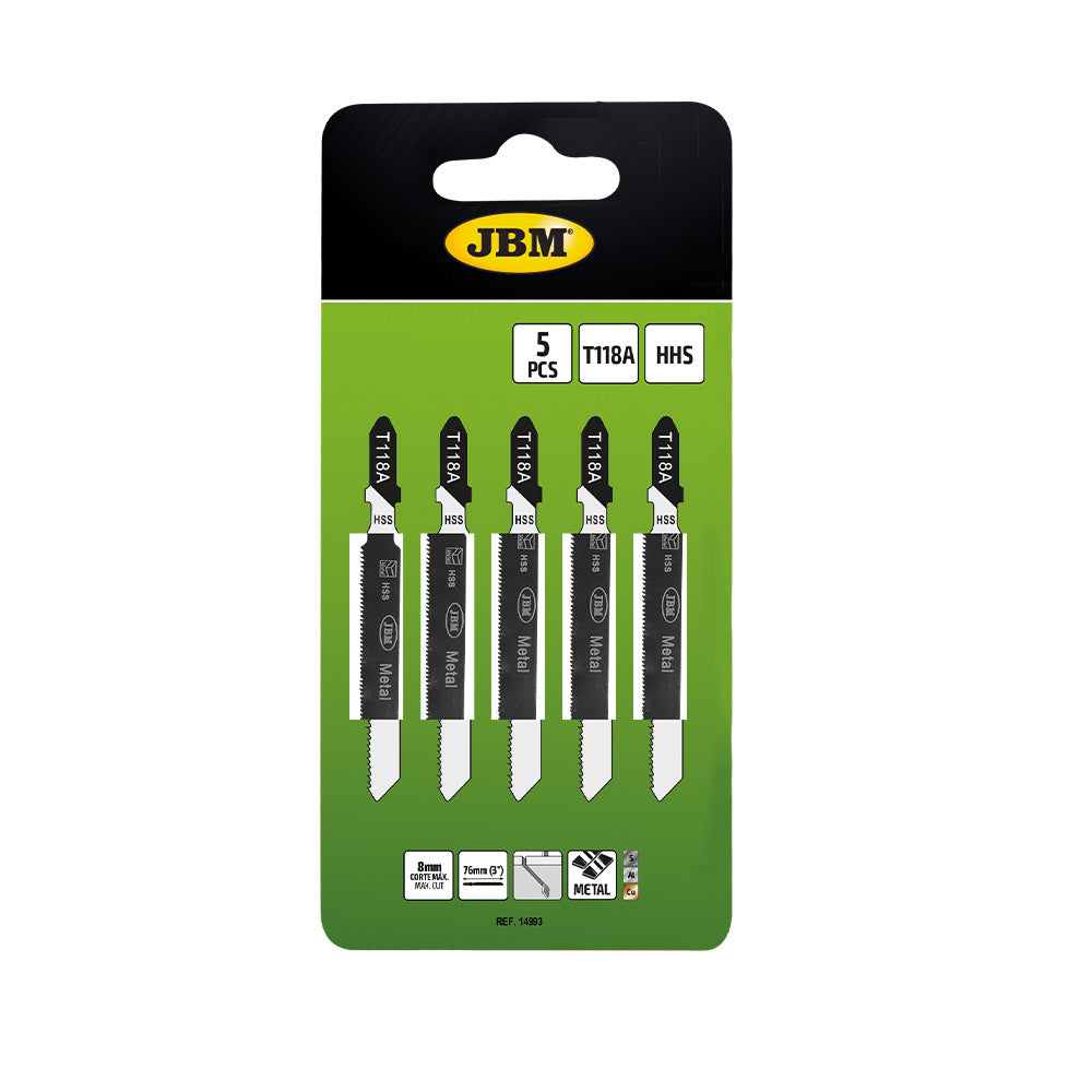SET DA 5 PZ. DI LAME T118A PER SEGHETTO PER METALLO PER RIF. 60010 | 14993