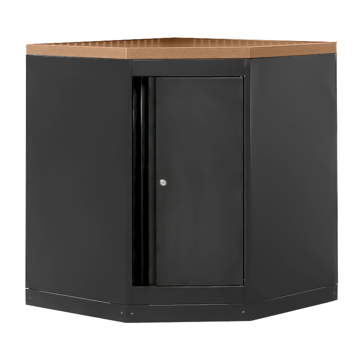 ARMADIO ANGOLARE CON PANNELLO IN MDF - NERO | 16492K