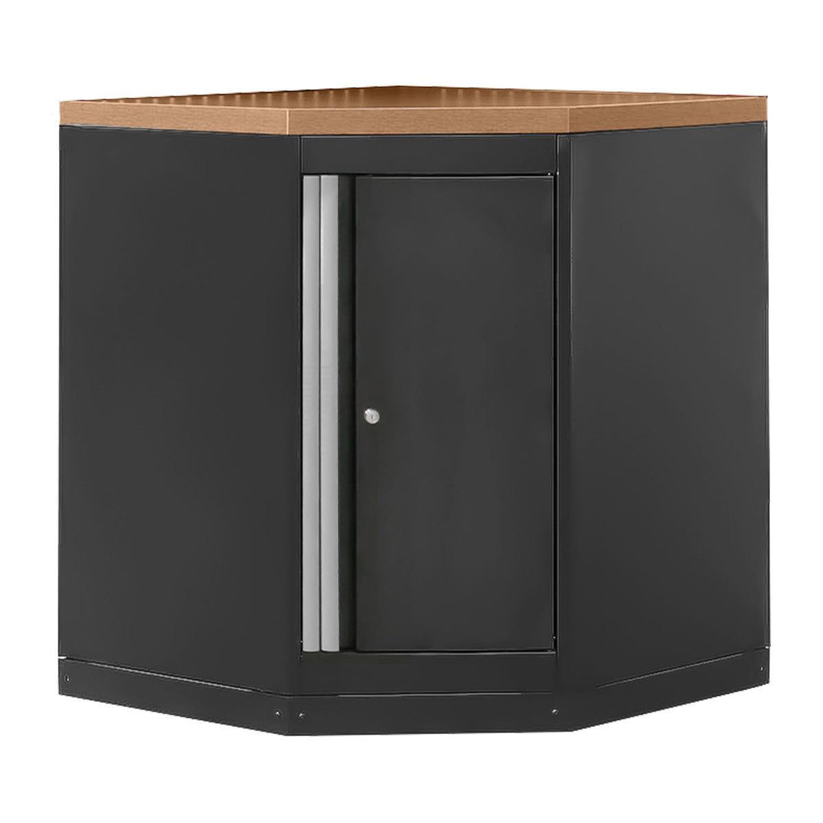 ARMADIO ANGOLARE CON PANNELLO IN MDF - ARGENTO | 16492S