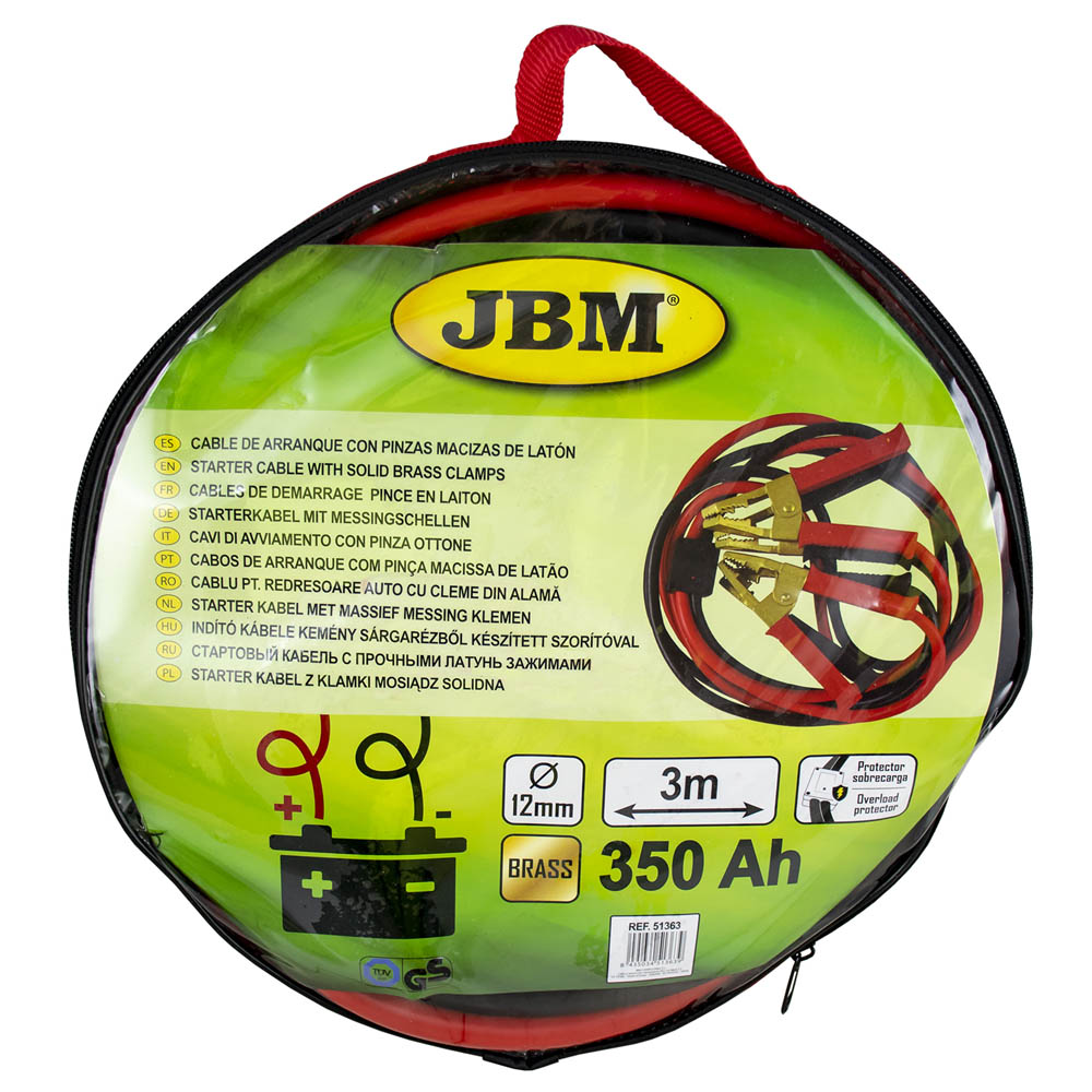 CAVO DI AVVIAMENTO 35MM2 X2 / 3M CON PINZE IN OTTONE MASSICCIO | 51363