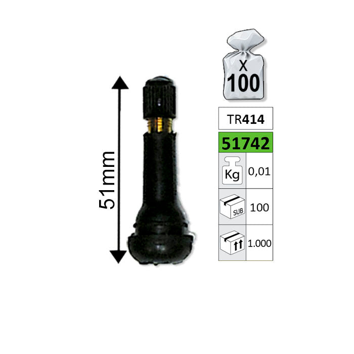 VALVOLE PER CERCHI TR414 51MM | 51742