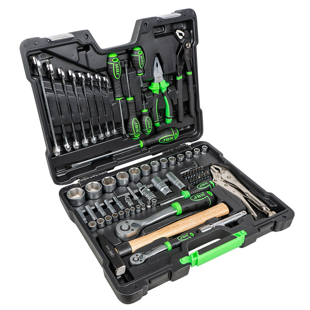 SET DI UTENSILI DA 72 PEZZI CON BUSSOLE ESAGONALI DA 1/4" E 1/2" ? FINITURA ZINCATA | 51818