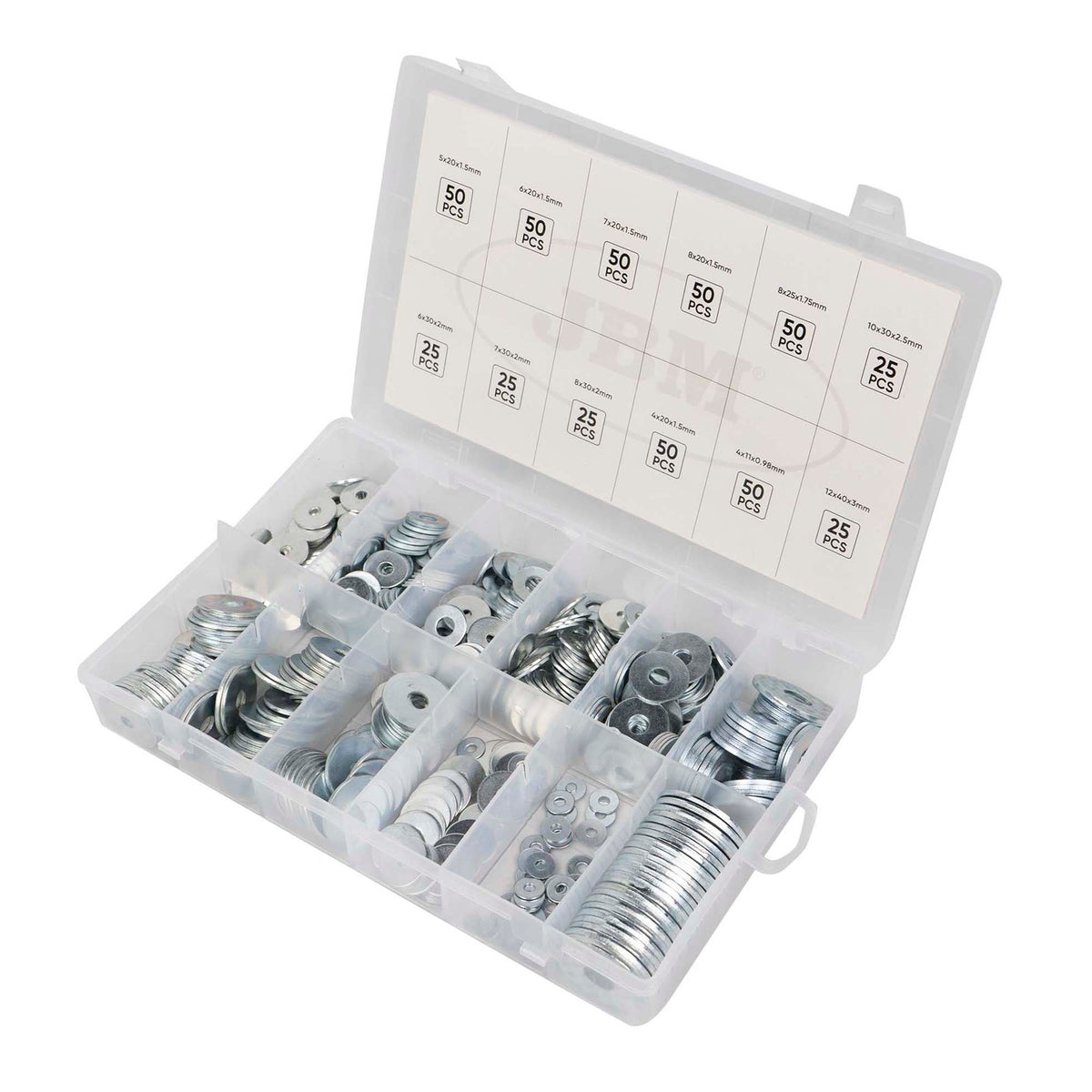ASTUCCIO DI RONDELLE DI FERRO GALVANIZZATO, 475PCS | 52158