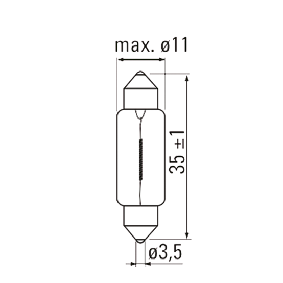 LAMPADA OBN 12V 5W SV8,3 11X31 | 52371