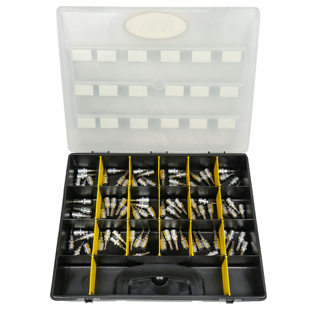 VALIGETTA DI 90 PEZZI CON INSERTI PHILLIPS, PIATTA E ALLEN 1/4" | 52538