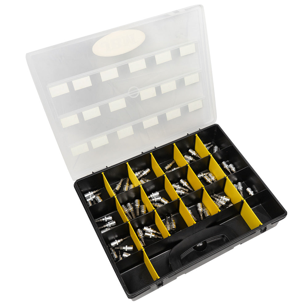 VALIGETTA DI 90 PEZZI CON INSERTI PHILLIPS, PIATTA E ALLEN 1/4" | 52538