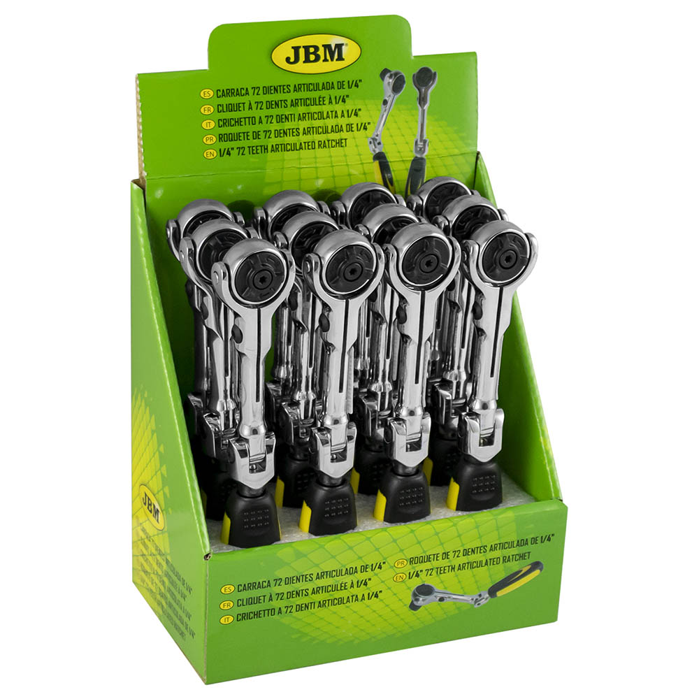 CRICCHETTO ARTICOLATO 1/4" CON TESTA A 72 DENTI 172MM | 52587