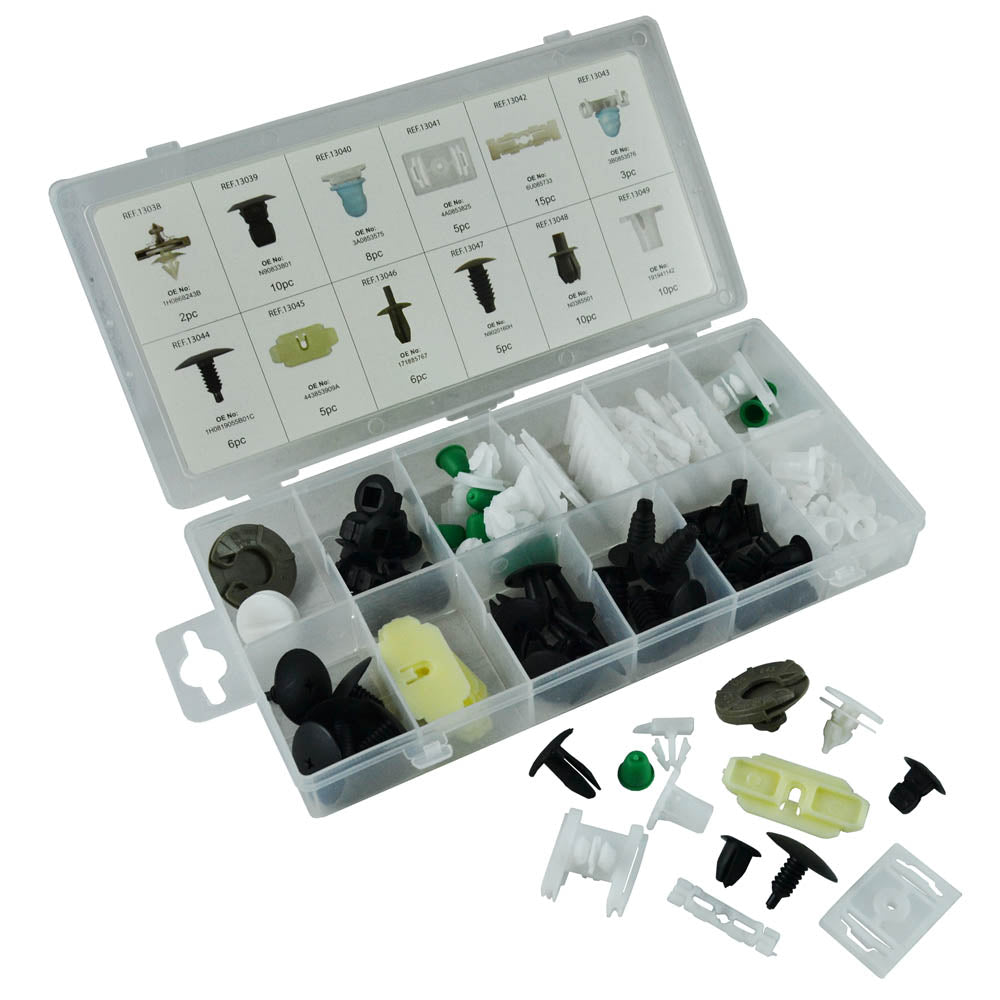 ASSORTIMENTO CLIP DI FISSAGGIO PER VOLKSWAGEN 85 PEZZI | 52889