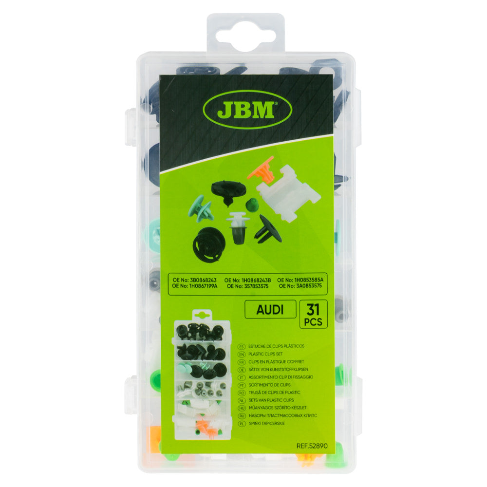 ASSORTIMENTO CLIP DI FISSAGGIO PER AUDI 31 PEZZI | 52890