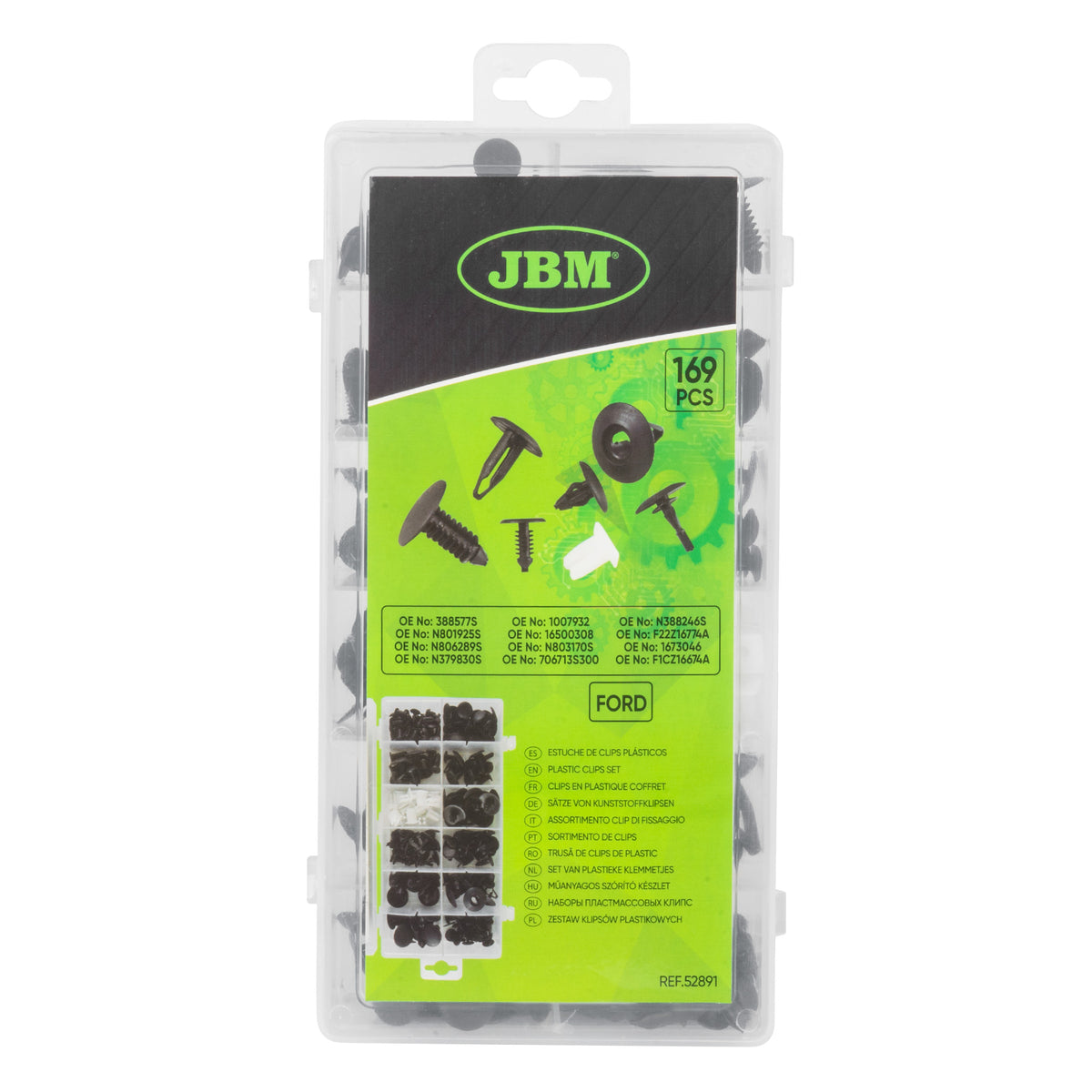 ASSORTIMENTO CLIP DI FISSAGGIO PER FORD 169 PEZZI | 52891
