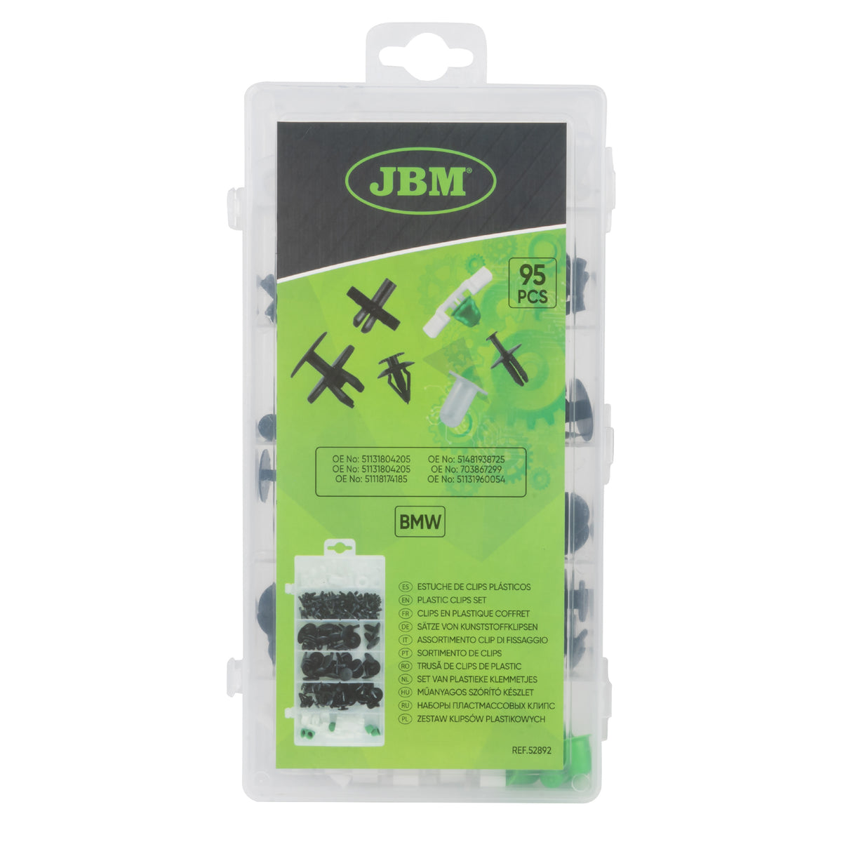ASSORTIMENTO CLIP DI FISSAGGIO PER BMW 95 PEZZI | 52892