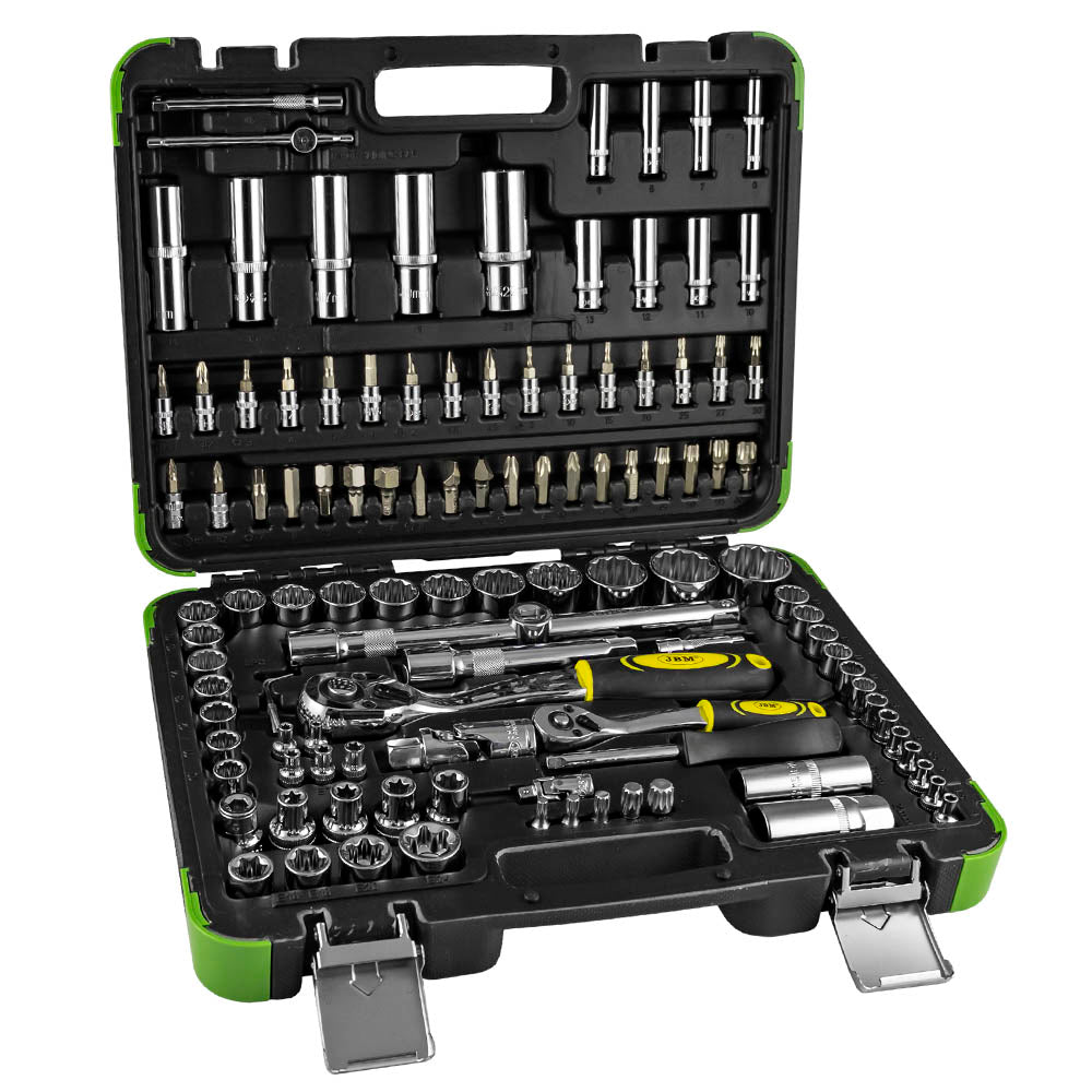 VALIGETTA PORTAUTENSILI CON 113 PEZZI BUSSOLE POLIGONALI - FINITURA CROMATA-52979