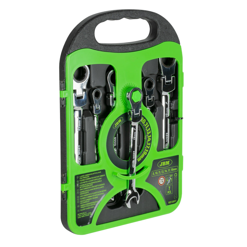 SET DI 7 CHIAVI COMBINATE A CRICCHETTO SNODATE-53017